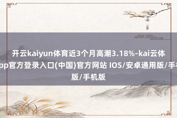 开云kaiyun体育近3个月高潮3.18%-kai云体育app官方登录入口(中国)官方网站 IOS/安卓通用版/手机版