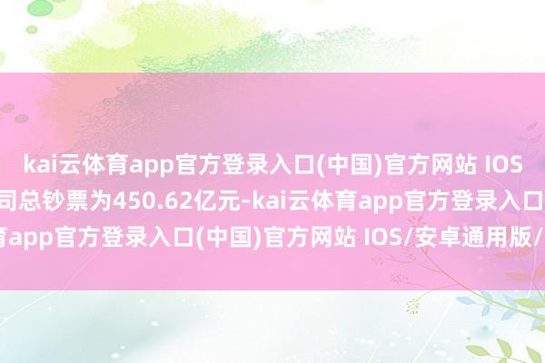 kai云体育app官方登录入口(中国)官方网站 IOS/安卓通用版/手机版公司总钞票为450.62亿元-kai云体育app官方登录入口(中国)官方网站 IOS/安卓通用版/手机版